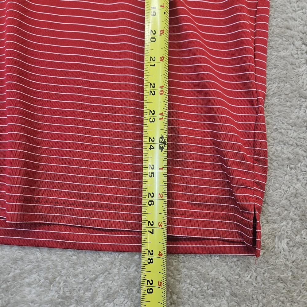 Trump Golf Polo Shirt Greg Norman Red White Striped Men's Small Play Dry - Picture 11 of 13